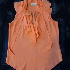BISOU BISOU Coral Ruffle Blouse